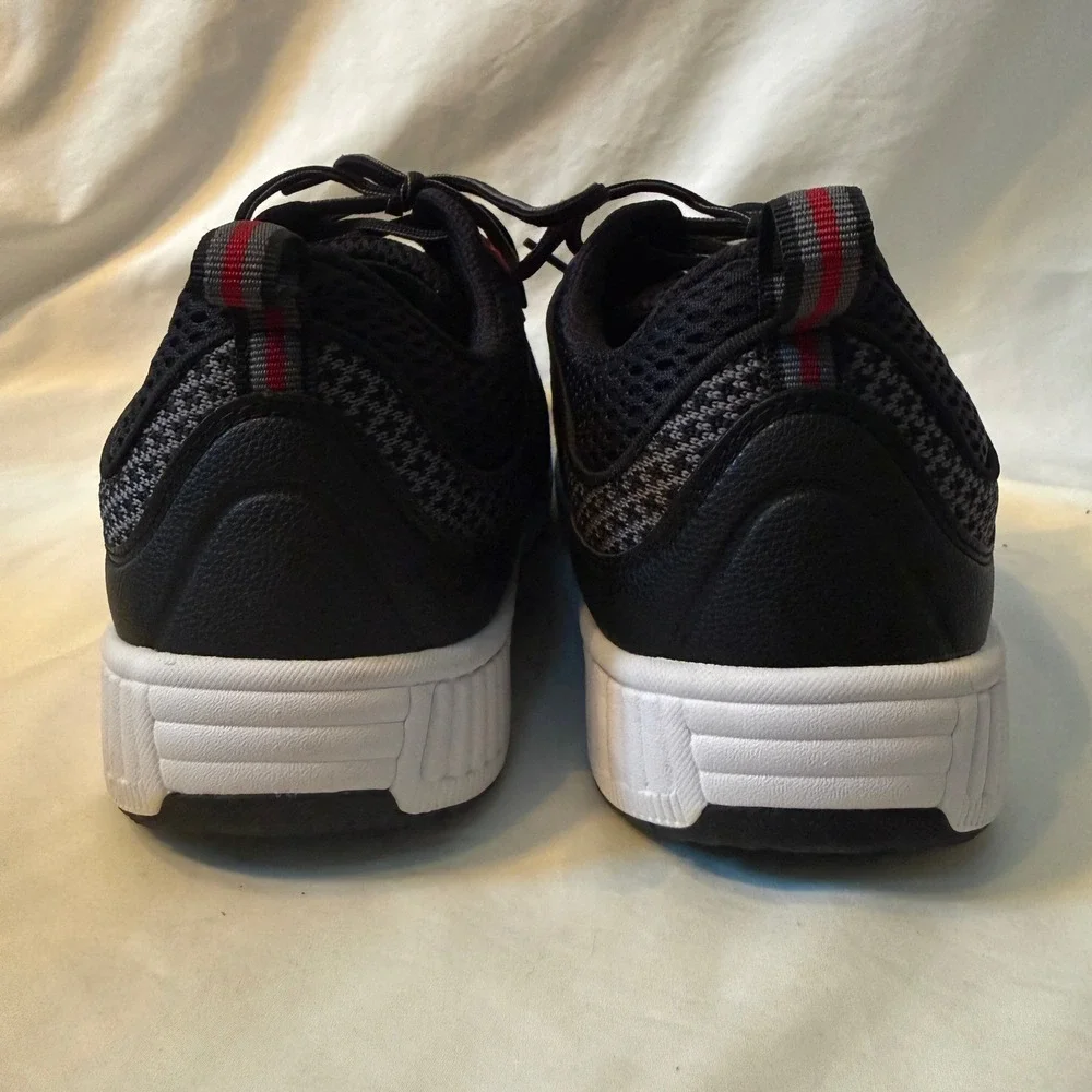 Orthofeet 617 Sprint Mens Walking Shoes Black Grey Mesh 10.5 6E XX-Wide